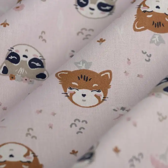 Tessuto cretonne Anoki rosa