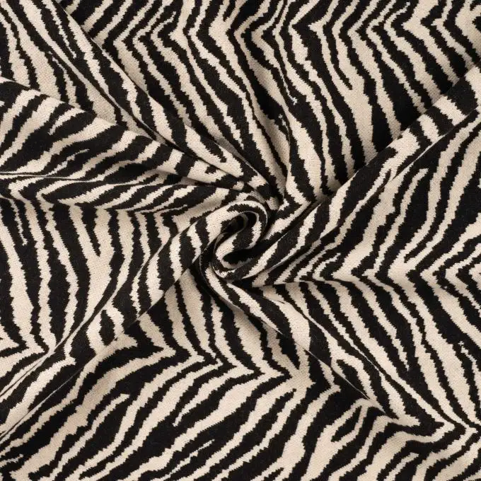 Maille jacquard stampata zebra nero e bianco
