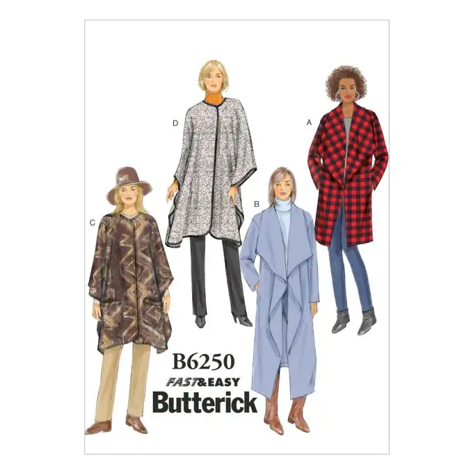 Patron Butterick B6250Y Veste Manteau Donna 34-42
