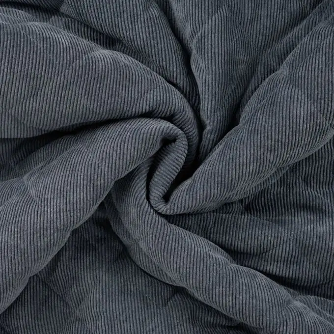 Tessuto trapuntato velluto retro caldo blu