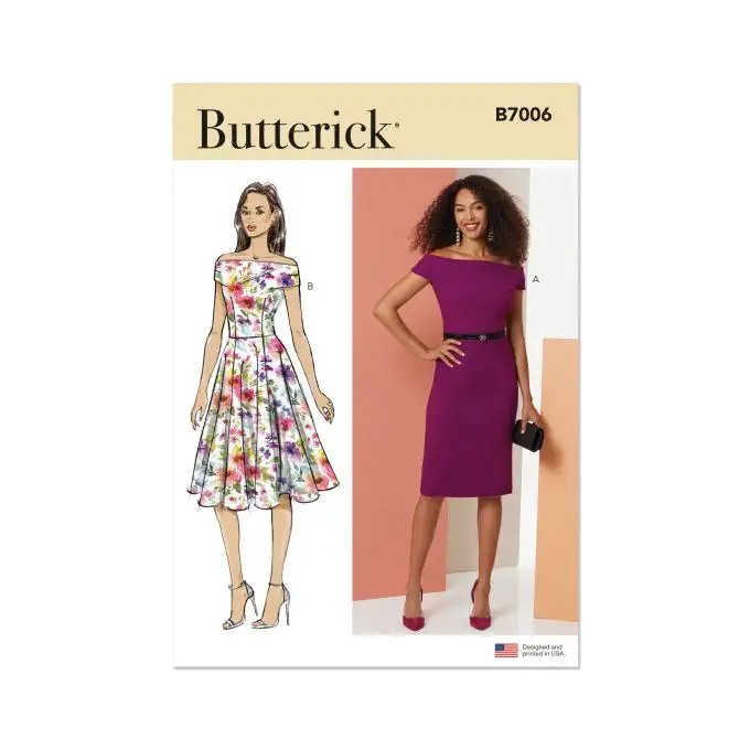Modello Butterick B7006K5 Donna Abito spalle scoperte 36 a 44