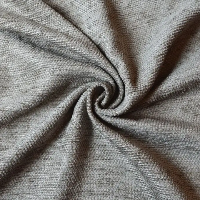 Tessuto velluto chenille grigio perla qualità sedile