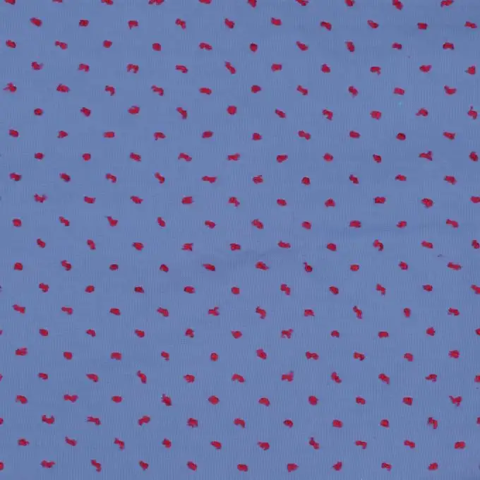 Tessuto voile di cotone plumetis bicolore blu e lampone