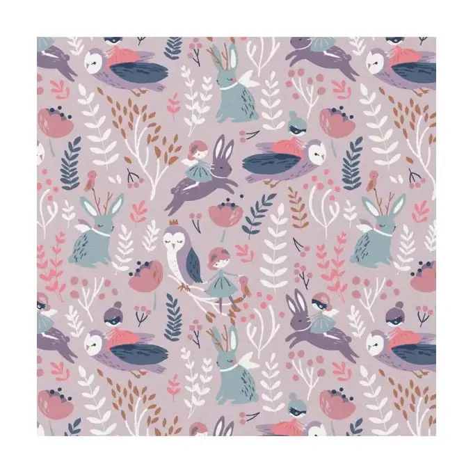 Tessuto cotone bambini fata nel bosco