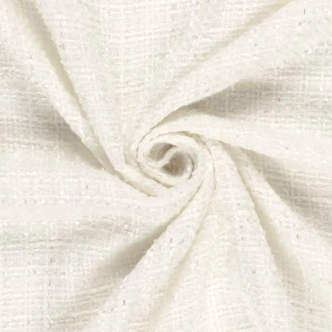 Tessuto tweed lucido ecru