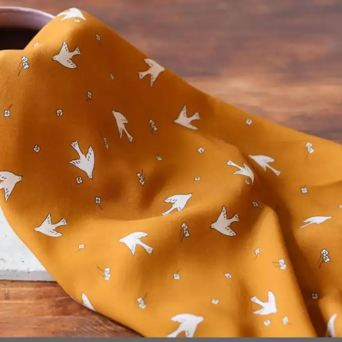 Tessuto viscosa colomba ocra - Lise Tailor