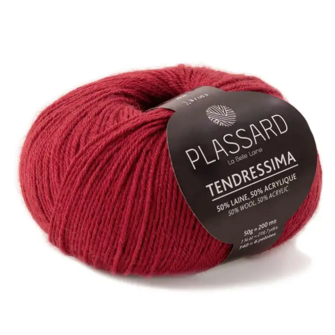 Gomitolo di lana Tendressima rosso N° 62 Plassard