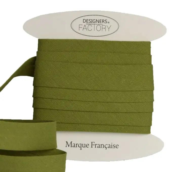 Nastri in sbieco in cotone verde oliva per 5 metri - designers-factory