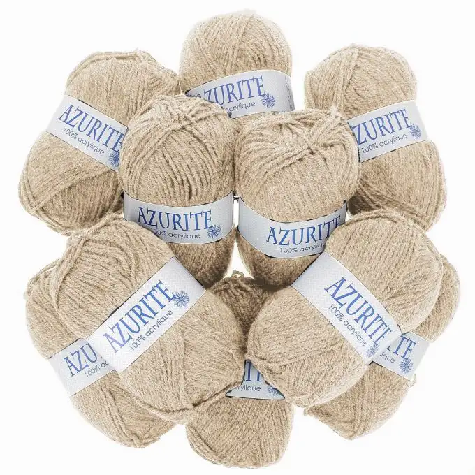 Set di 10 gomitoli di filato Azurite 50g 100% acrilico - Col. 31883 Beige