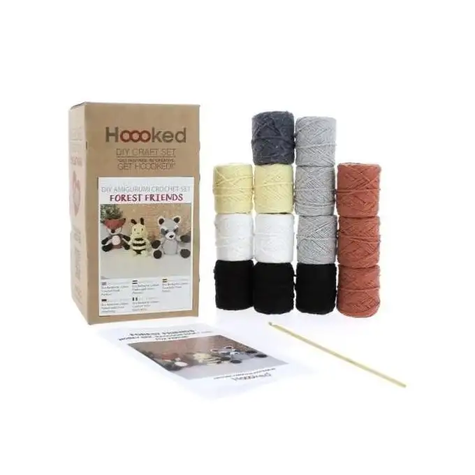 Kit 3 mini amigurumi - volpe ape e procione - hoooked