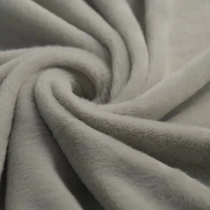 tessuto minky liscio premium grigio chiaro