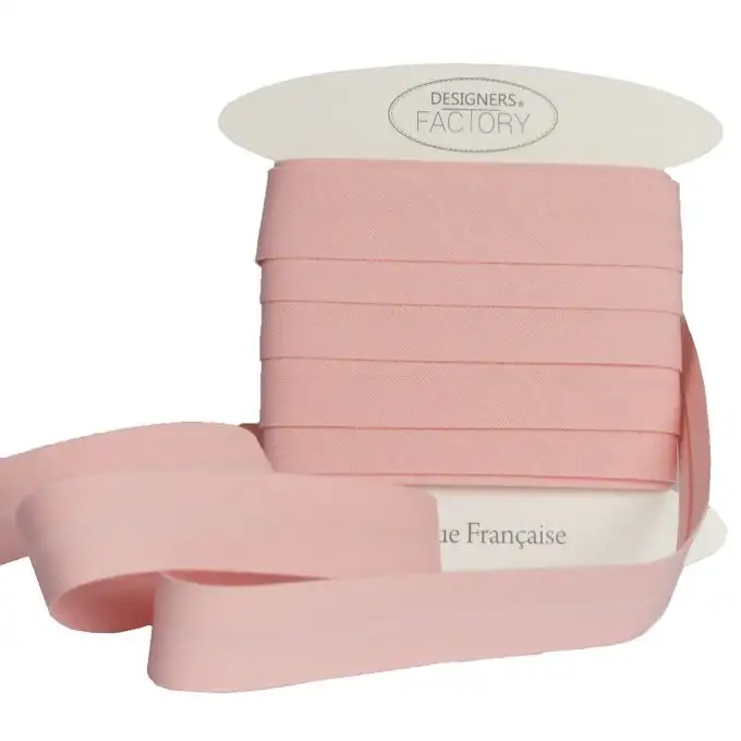 Nastri in sbieco in cotone rosa chiaro per 10 metri - designers-factory