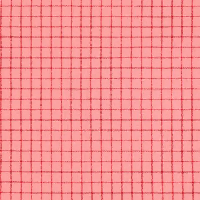 Tessuto cotone quadri scolastici rosa e rosso