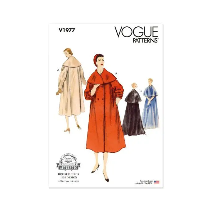 Modello Vogue V1977H5 Donna Cappotto 34 a 42