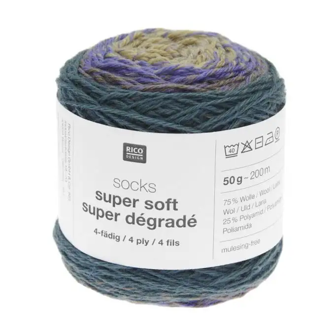 Filato per calzini Socks Super Soft Super Dégradé 4 fili - Rico Design