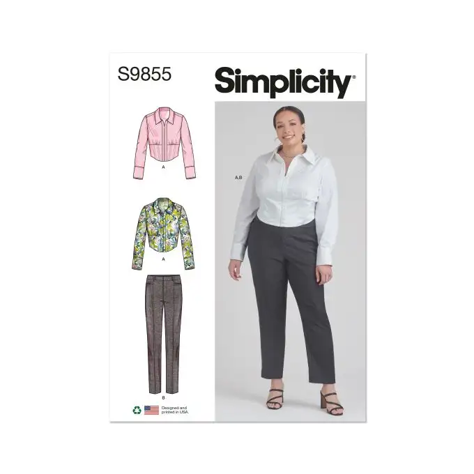 Modello Simplicity S9855.M - Top e pantaloni per signore e donne 48 a 66