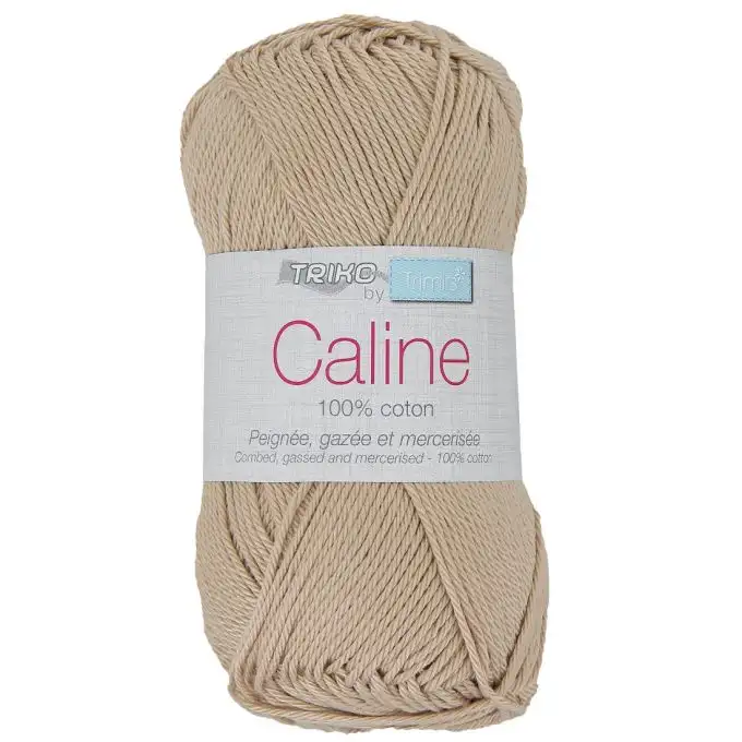 Gomitolo filato Caline 50g 100% cotone mercerizzato - Col. 155 Beige