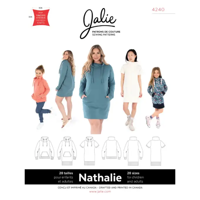Modello Jalie 4240 Nathalie felpa tunica collo alto bambino adulto