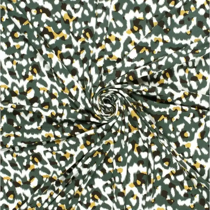 Maglia jersey viscosa ikat macchiato verde scuro