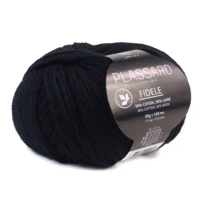 Gomitolo di lana Fidèle N° 99 nero Plassard