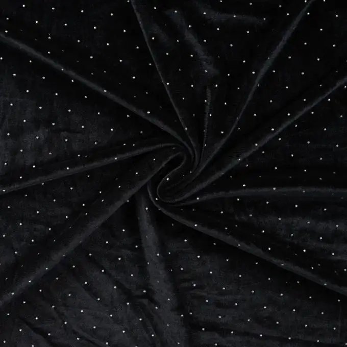 Tessuto velluto pois argento