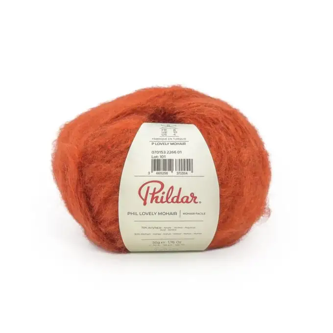 Pelote di filato per maglieria Phildar Lovely Mohair zucca