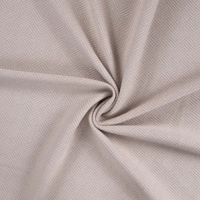 Tessuto jacquard di cotone stampato trattamento testurizzato beige