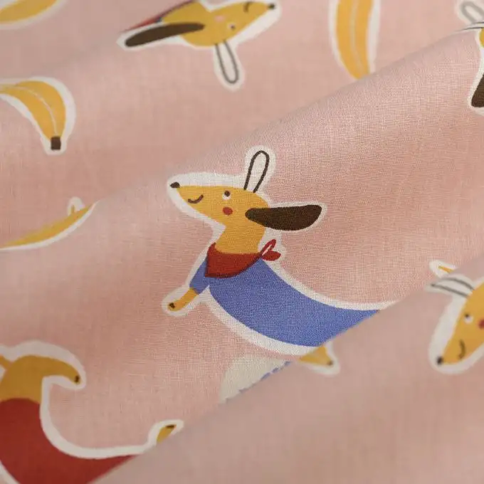 Tessuto cretonne Hotdog pesca