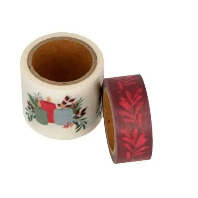 Nastro adesivo Natale rosso x2