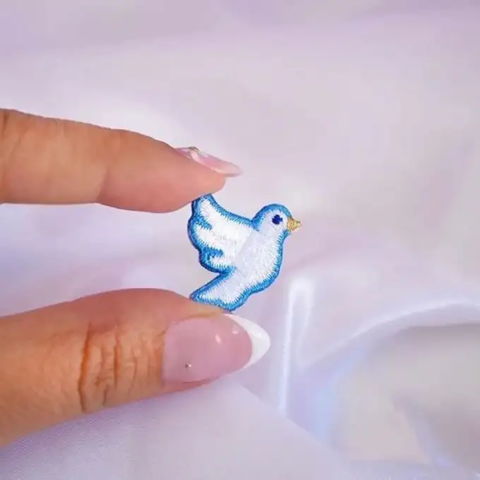Mini patch termoadesivo colomba blu - Maliziosa