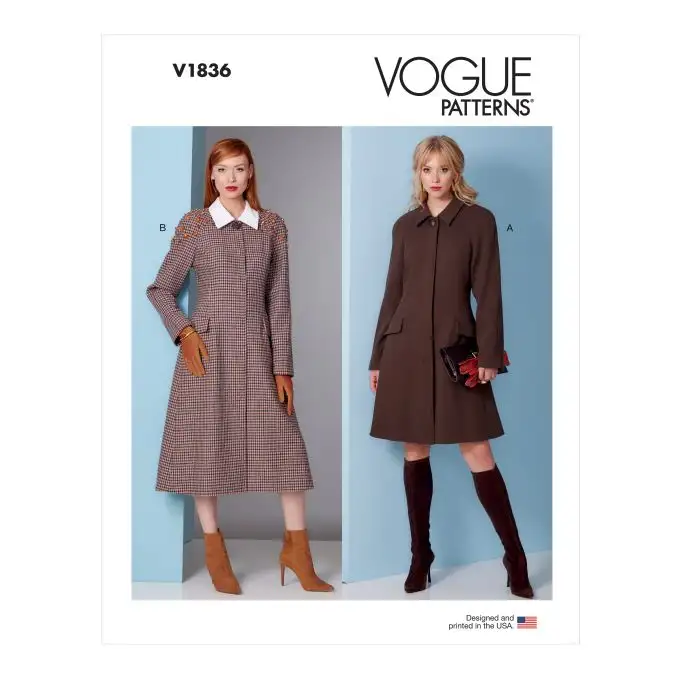 Modello Vogue 1836F5 - cappotto donna manica raglan taglia 44 52