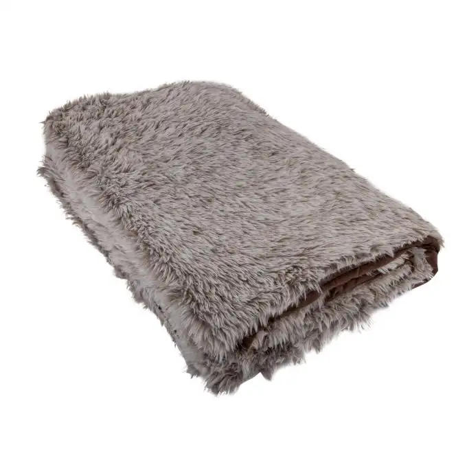 Plaid pelliccia righe marroni 130 x 170 cm