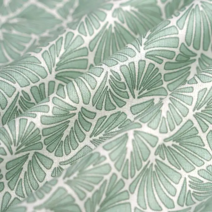 Tessuto cretonne cerato Antibes aqua