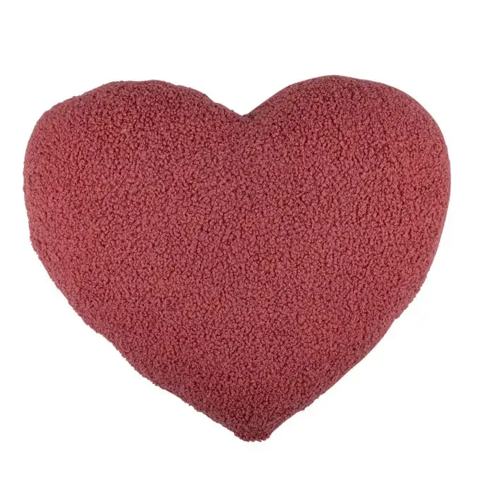 Cuscino cuore bouclè rosa antico 40cm