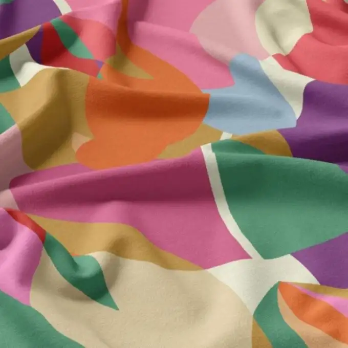 Tessuto viscosa stampato maxi petalo multicolore