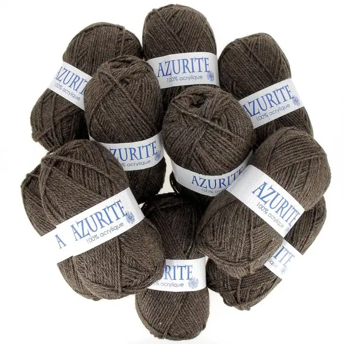 Set di 10 gomitoli di filato Azurite 50g 100% acrilico - Col. 0029 Marrone scuro