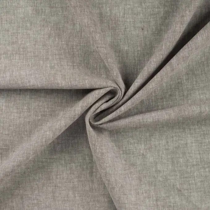 Tessuto cotone lino mélange verde kaki