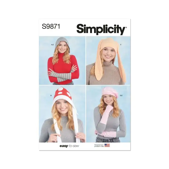 Modello Simplicity S9871 Cappelli a maglia e scaldabraccia