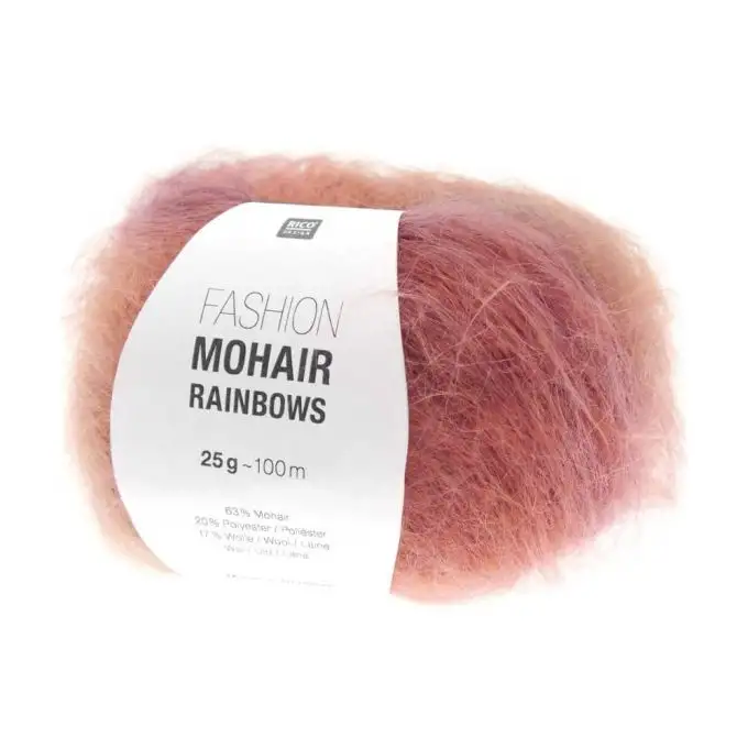 Gomitolo di lana e mohair FASHION MOHAIR RAINBOWS - 25GR - Rico Design