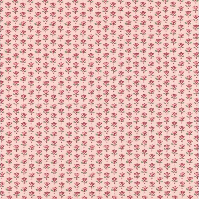 Tessuto voile di cotone piccole fioriture rosa
