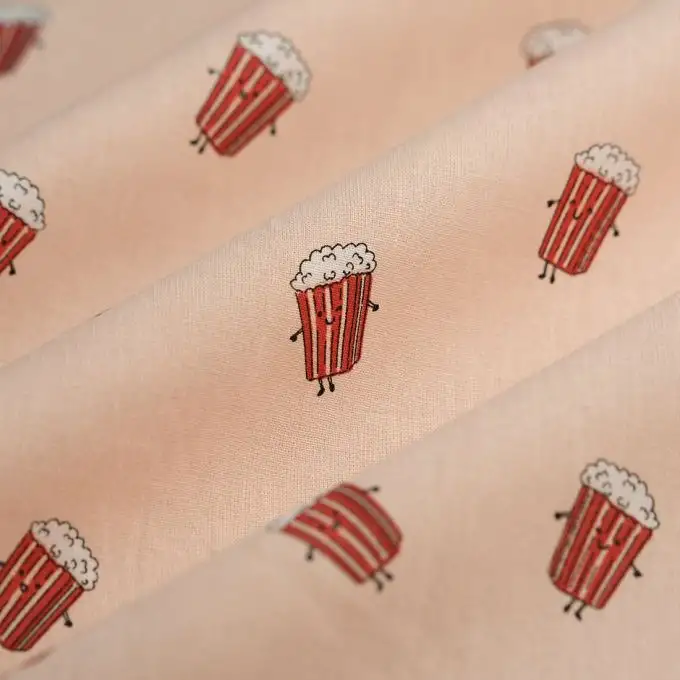 Tessuto cretonne Pop Corn rosso