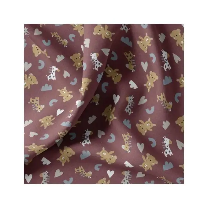 Tessuto cotone bambini orsetti giraffe