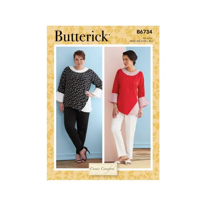Patron Butterick B6734WMN Top con inserti asimmetrici Donna 52-62
