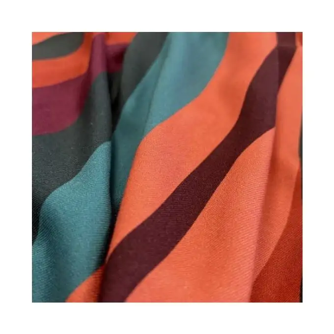 Tessuto twill di viscosa Sunset multicolore origine Francia - My Dress Made