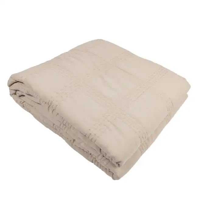 Coperta boutis quadri ecru 220x240cm