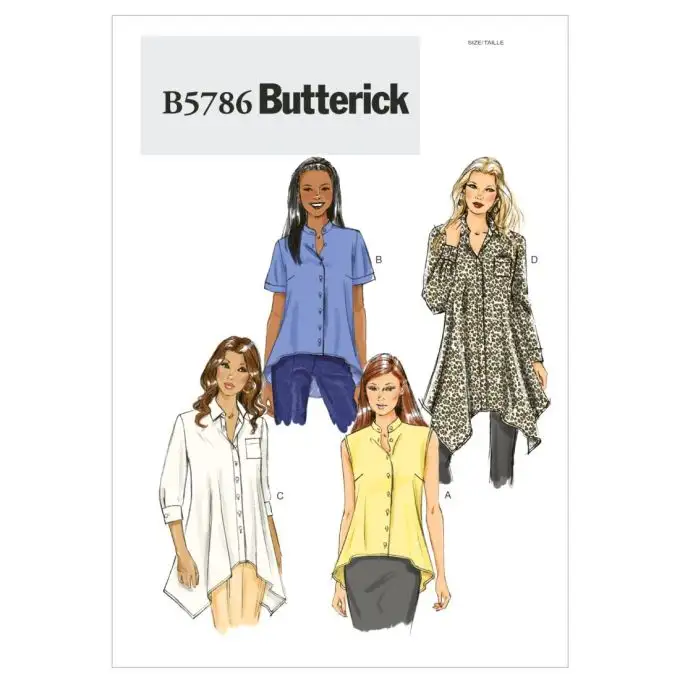 Modello Butterick B5786F5 Donna Camicia 44 a 52