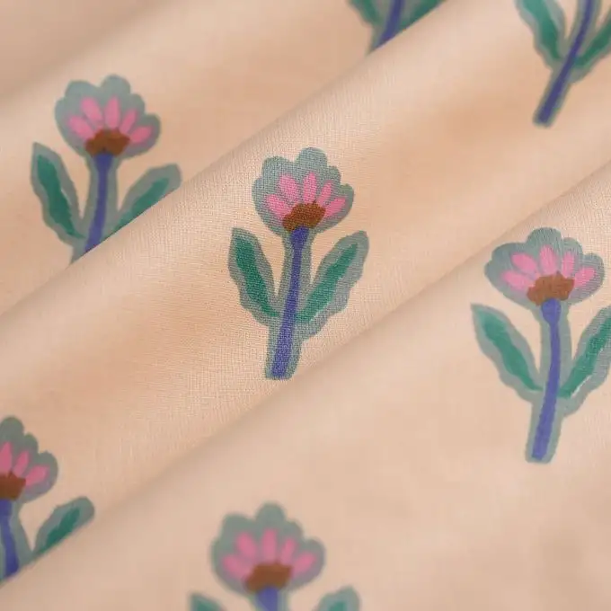 Tessuto cretonne rivestito fiori contorno