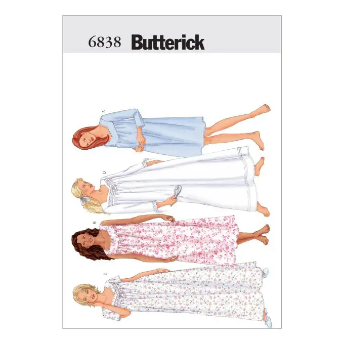 Modello Butterick B6838XS Donna Abbigliamento notte dal 32 al 42