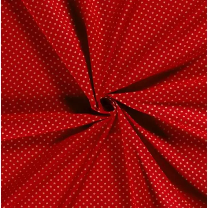Tessuto cotone natalizio stella dorata rossa