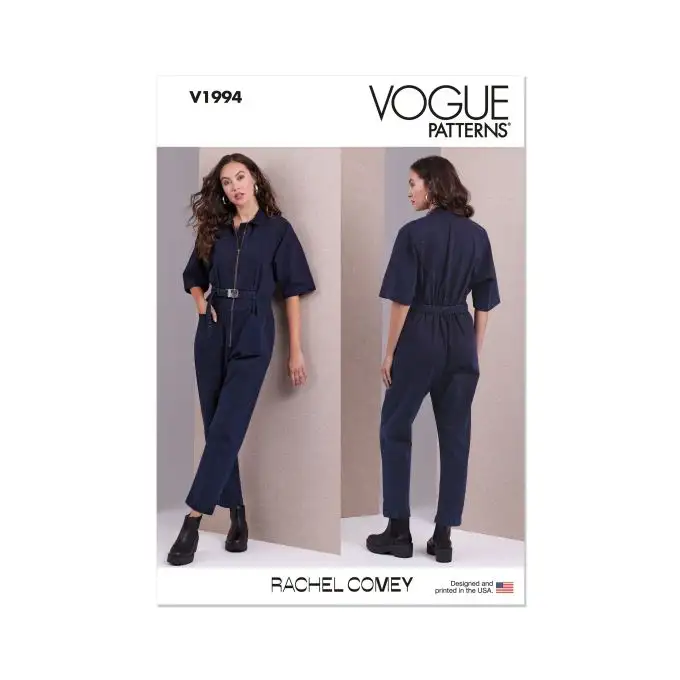 Modello Vogue V1994AA Donna Tuta ampia cinturata XS a M